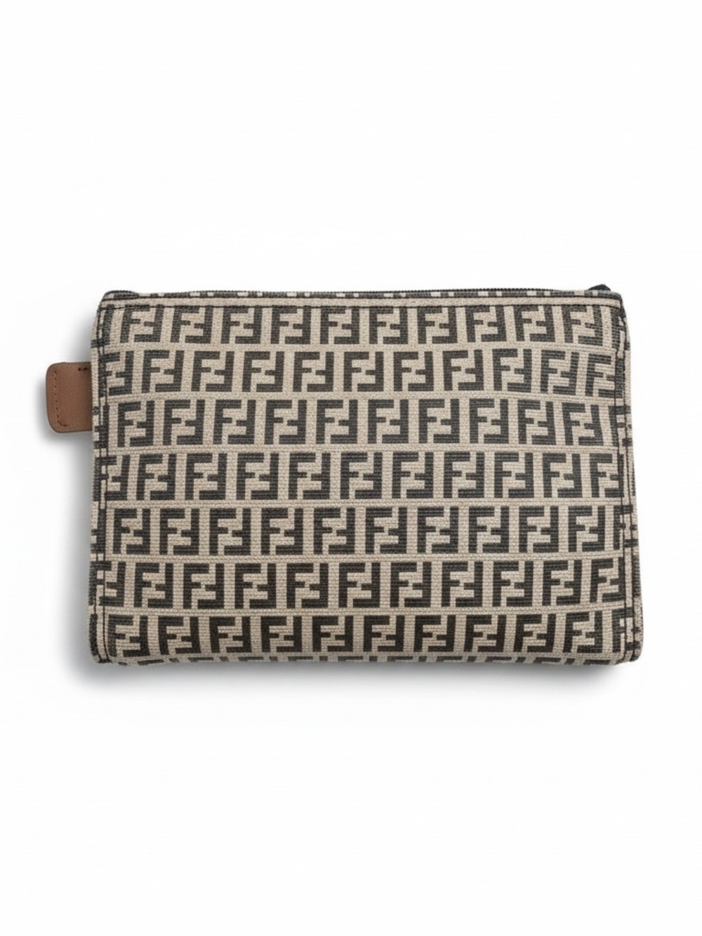 Fendi Zucca Canvas Cosmetic Pouch Bag | Brown FF Logo Mini Bag | Made in Italy - Picture 4 of 15